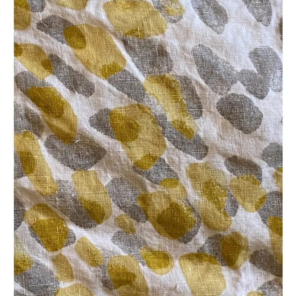 The Company Store 100% Linen Queen Fitted Sheet, Gray & Gold Abstract Cheetah